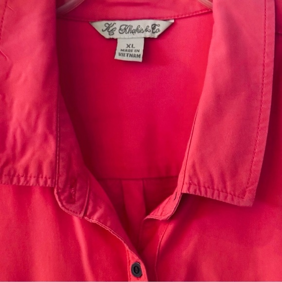 KC Khaki & Co Size XL Peachy Pink Button Front Shirtdress/Tunic - Picture 3 of 3